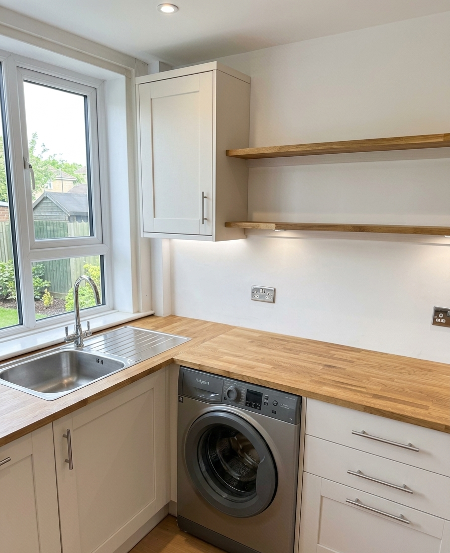 Bespoke kitchen installation in an Edinburgh property with custom cabinetry.